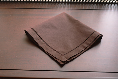 Hemstitch Handkerchief with Chocolate Fondant colored - Click Image to Close
